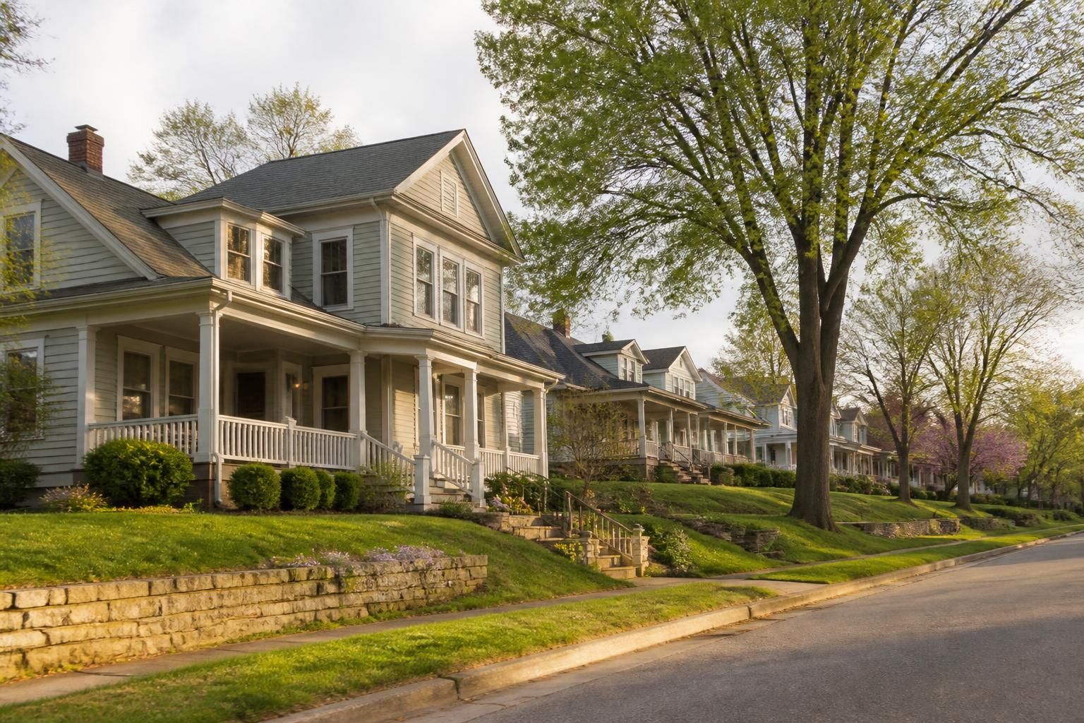 Classic homes in soft natural light in Baldwin City