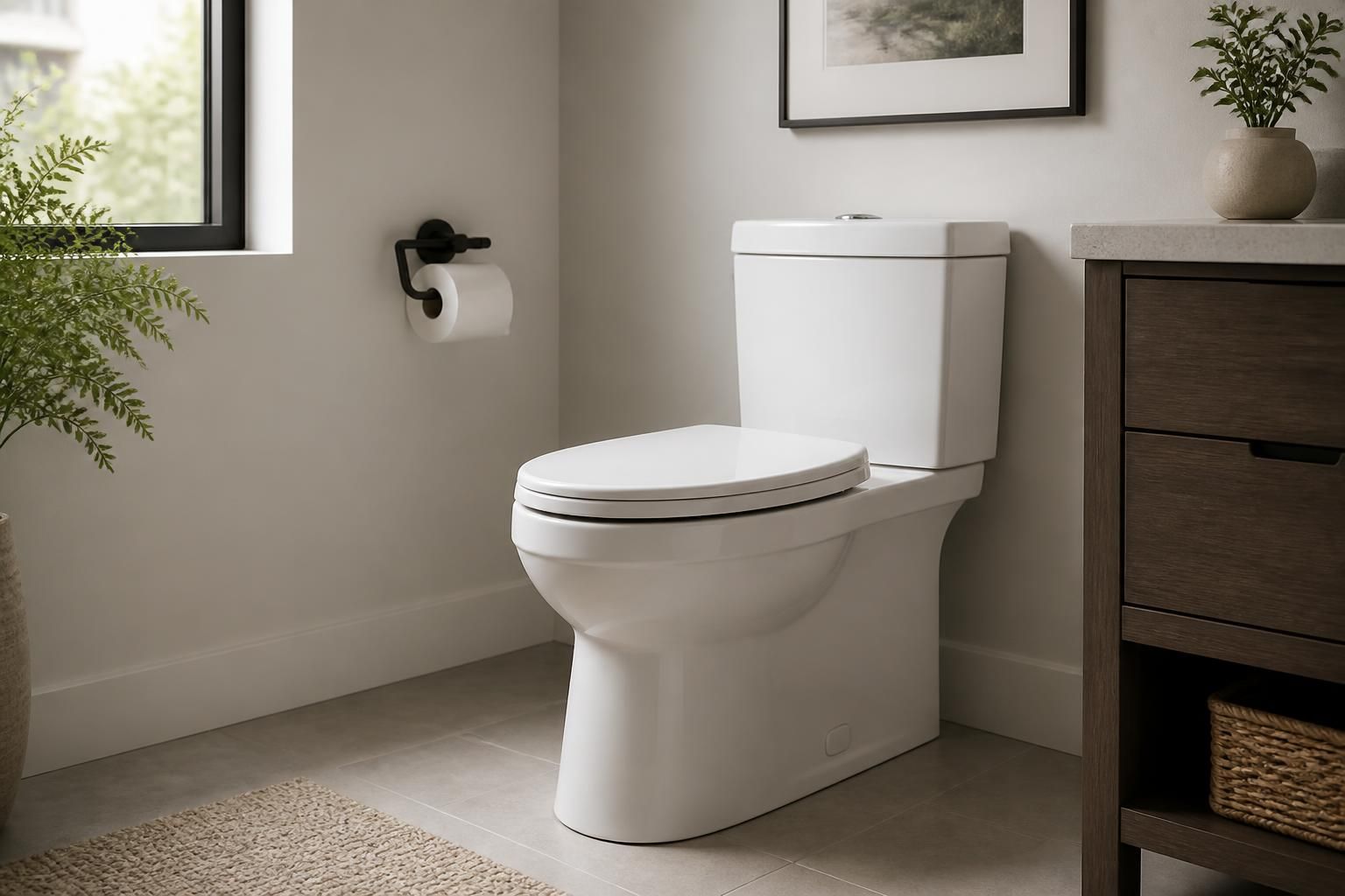 Clean modern toilet in a finished bathroom